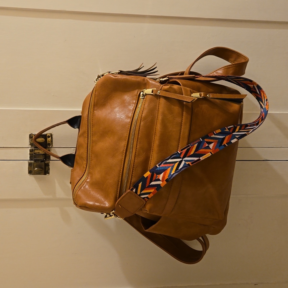 Vinyl Brown Backpack - image 1
